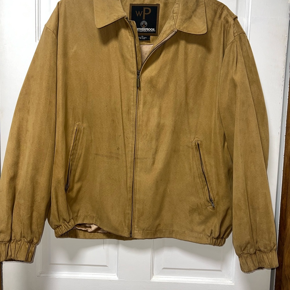 Weatherproof Men’s Camel Suede Bomber Jacket